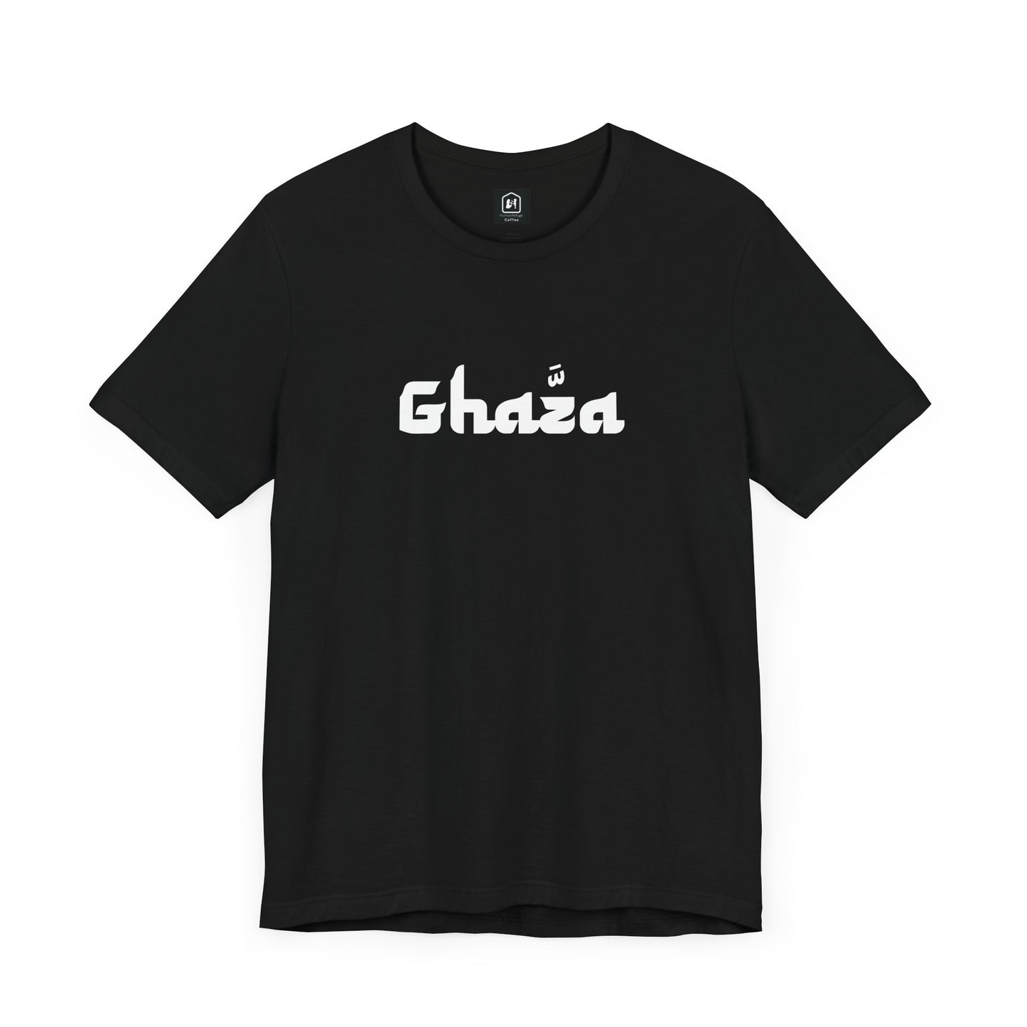 "GHAZA" Unisex Jersey Short Sleeve Tee (White Font)