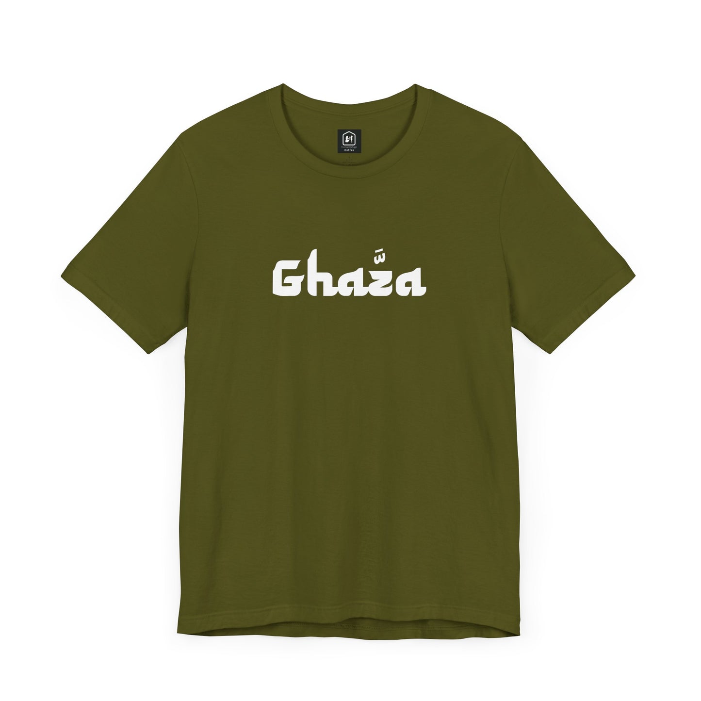 "GHAZA" Unisex Jersey Short Sleeve Tee (White Font)