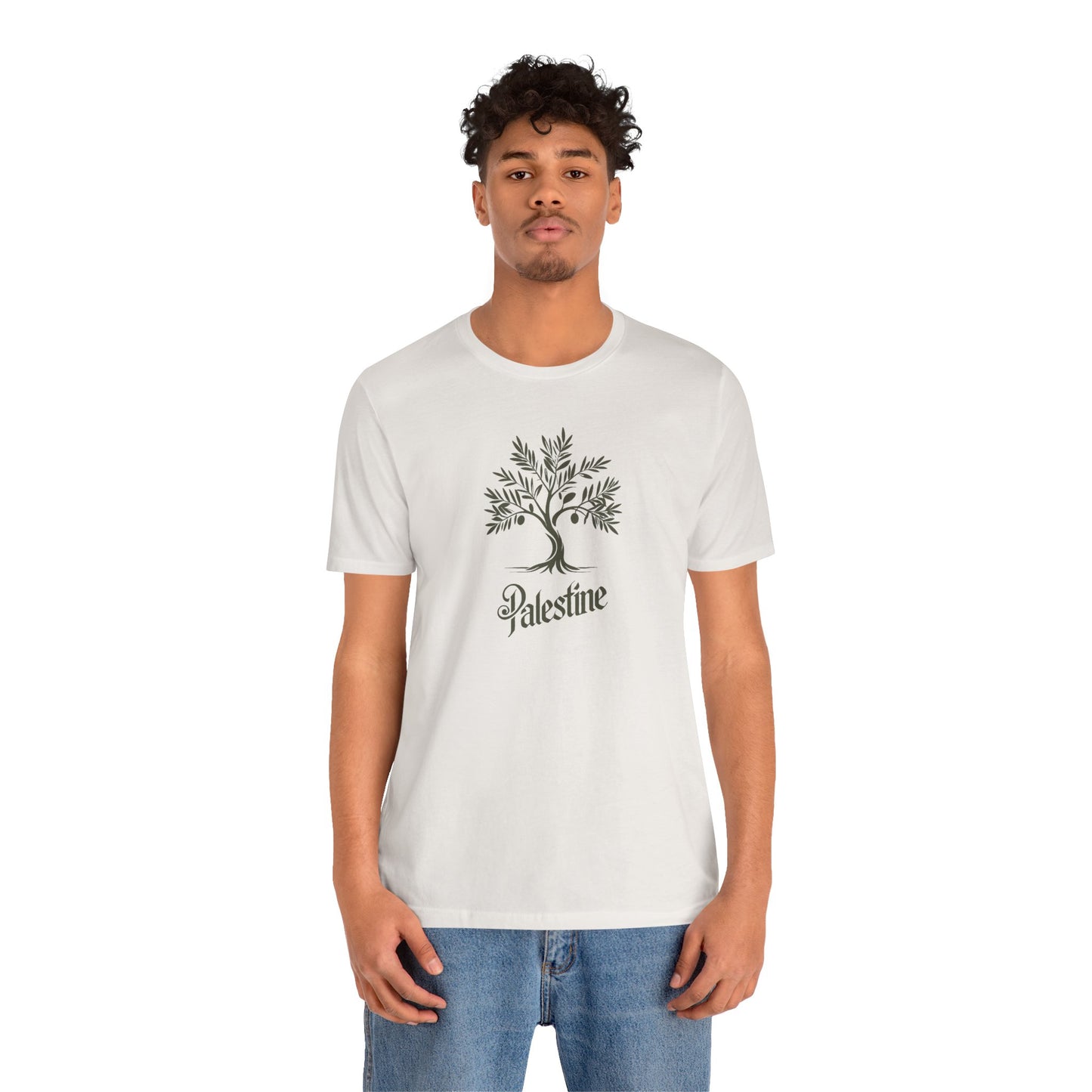 Palestine Green Olive Tree Unisex Jersey Short Sleeve Tee