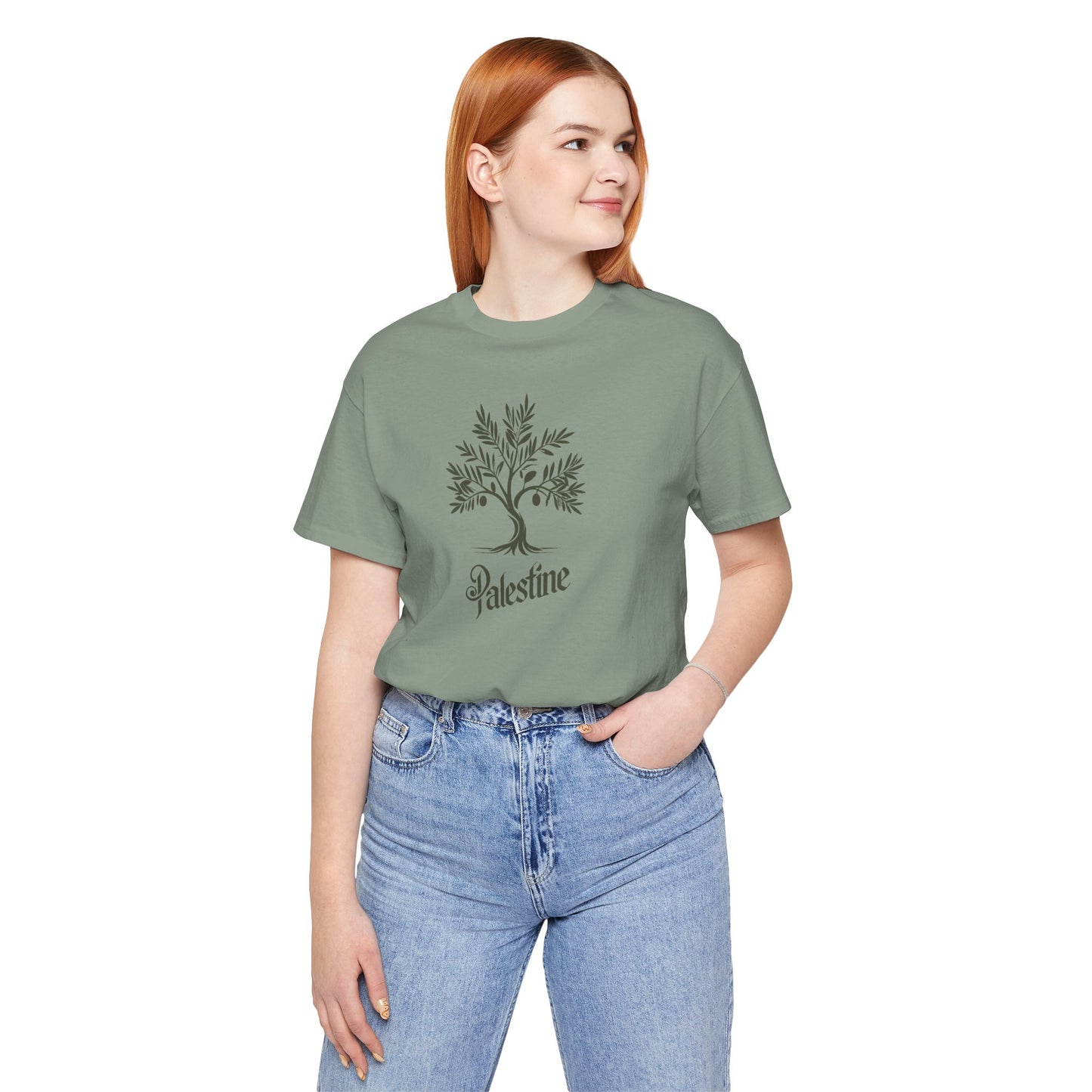 Palestine Green Olive Tree Unisex Jersey Short Sleeve Tee