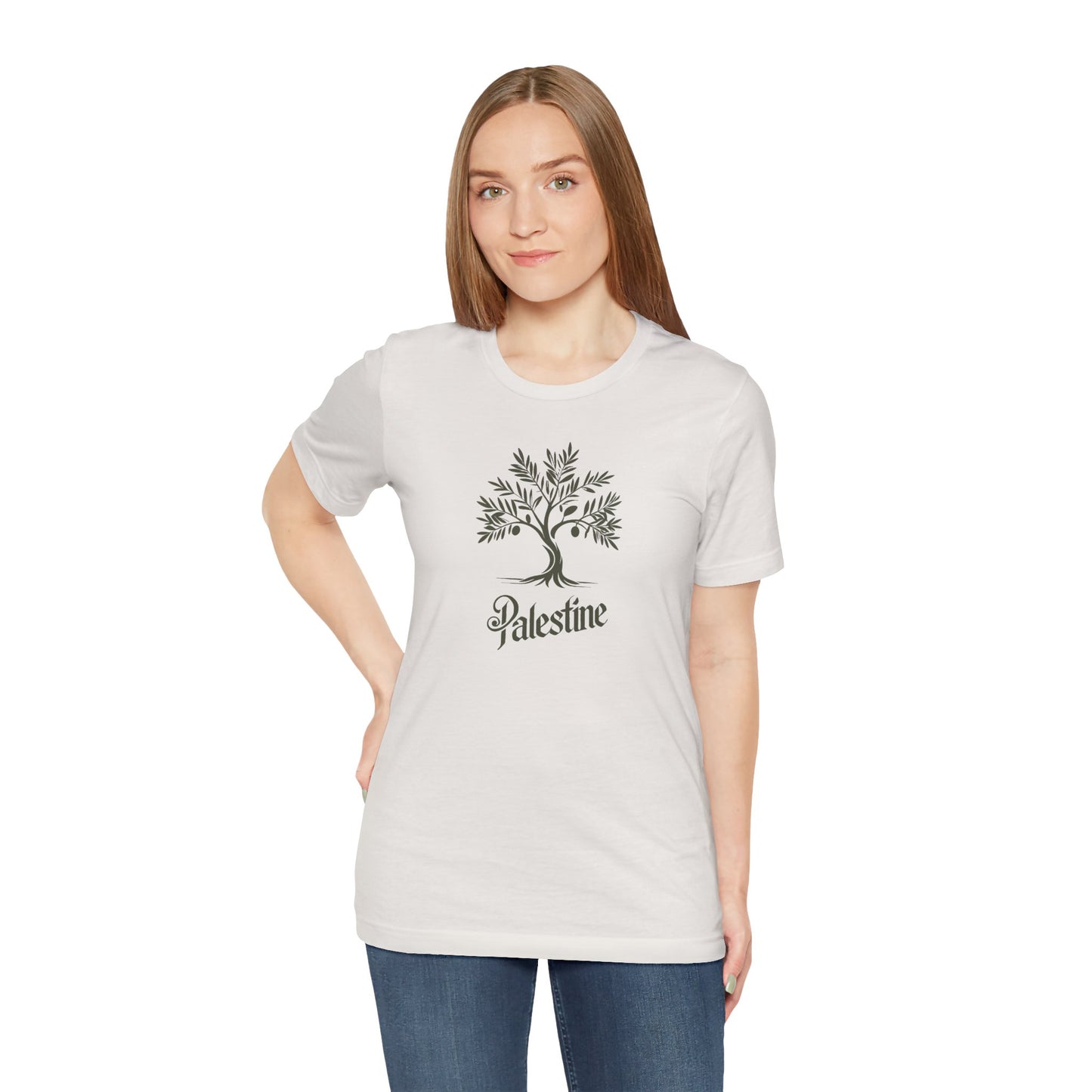 Palestine Green Olive Tree Unisex Jersey Short Sleeve Tee