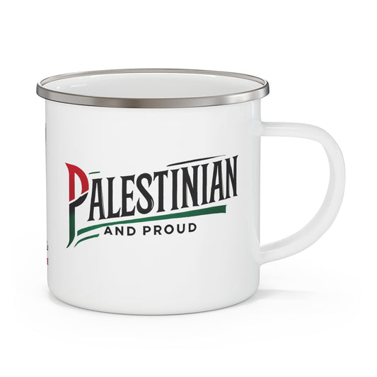 "Palestinian and Proud" Enamel Camping Mug