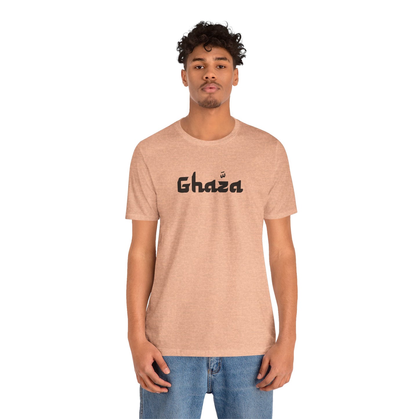 "GHAZA" Unisex Jersey Short Sleeve Tee (Black Font)