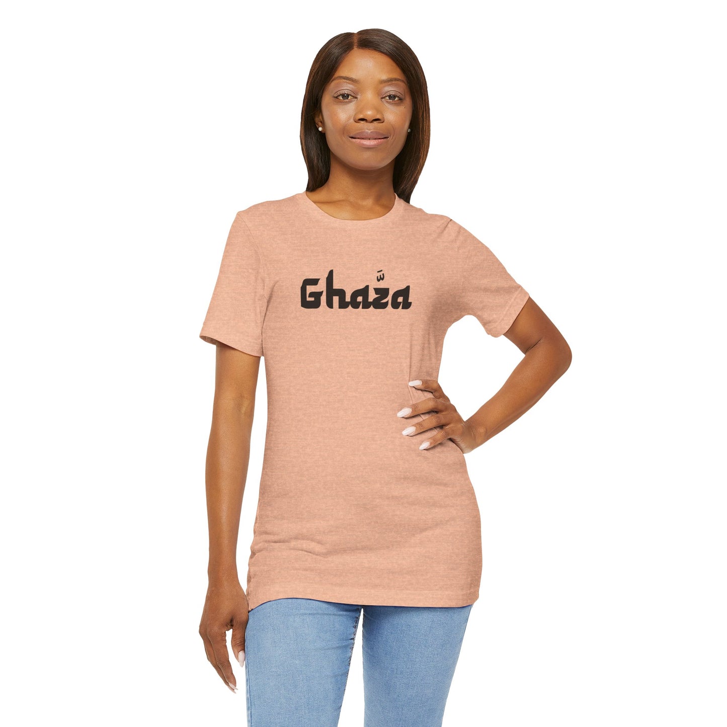 "GHAZA" Unisex Jersey Short Sleeve Tee (Black Font)