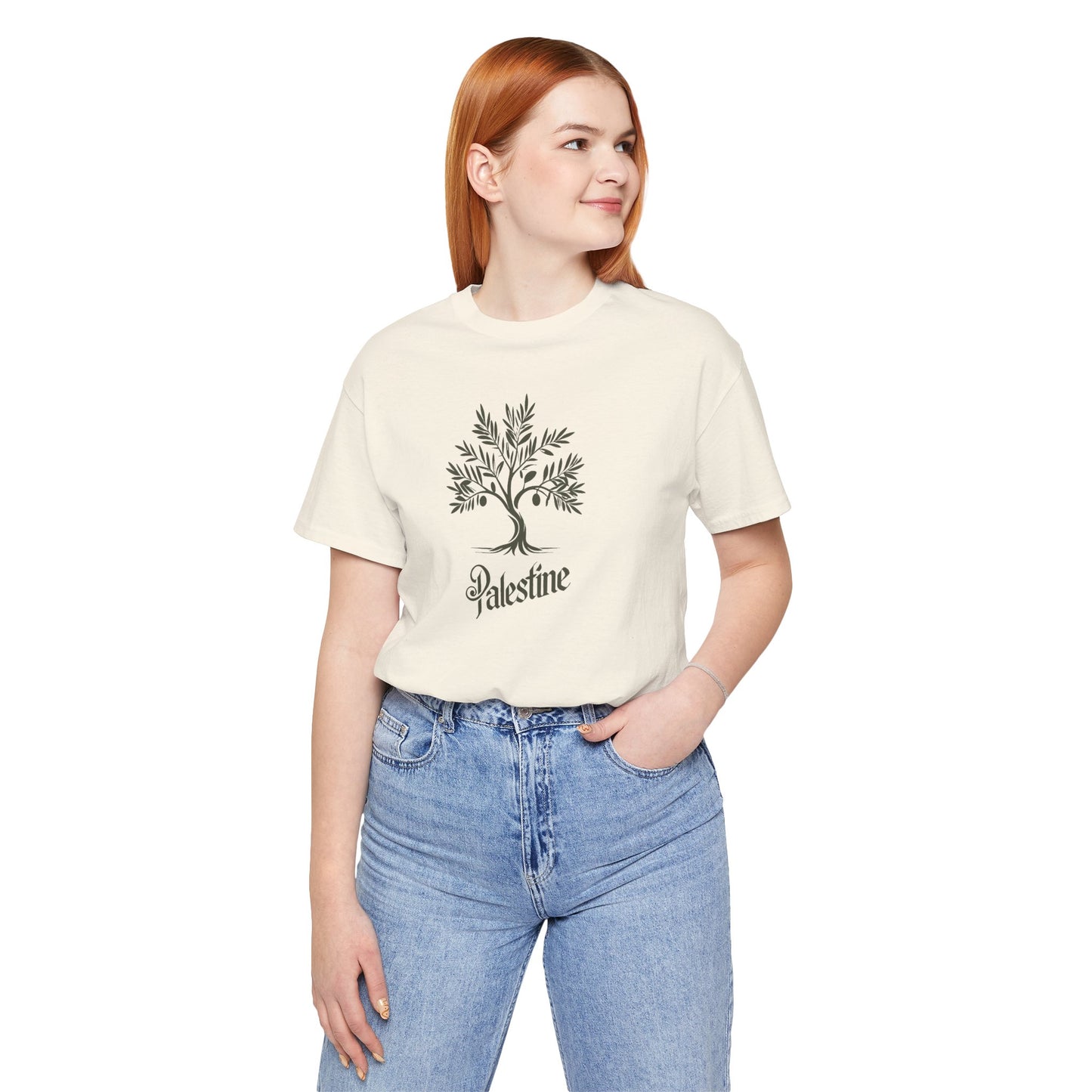 Palestine Green Olive Tree Unisex Jersey Short Sleeve Tee