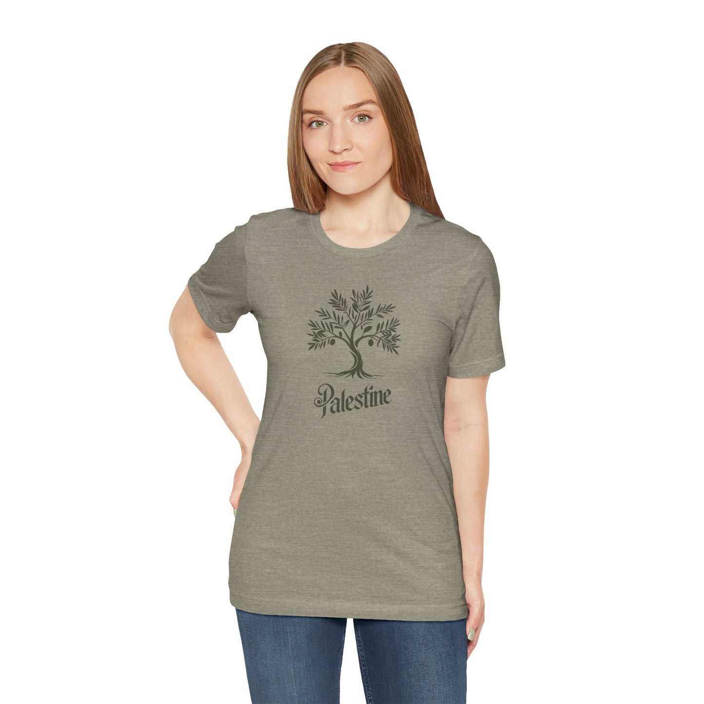 Palestine Green Olive Tree Unisex Jersey Short Sleeve Tee