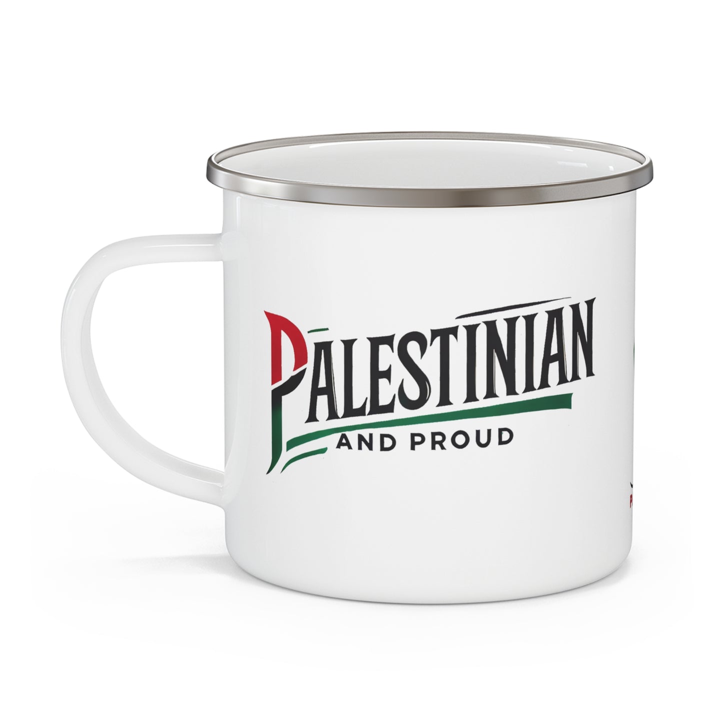 "Palestinian and Proud" Enamel Camping Mug