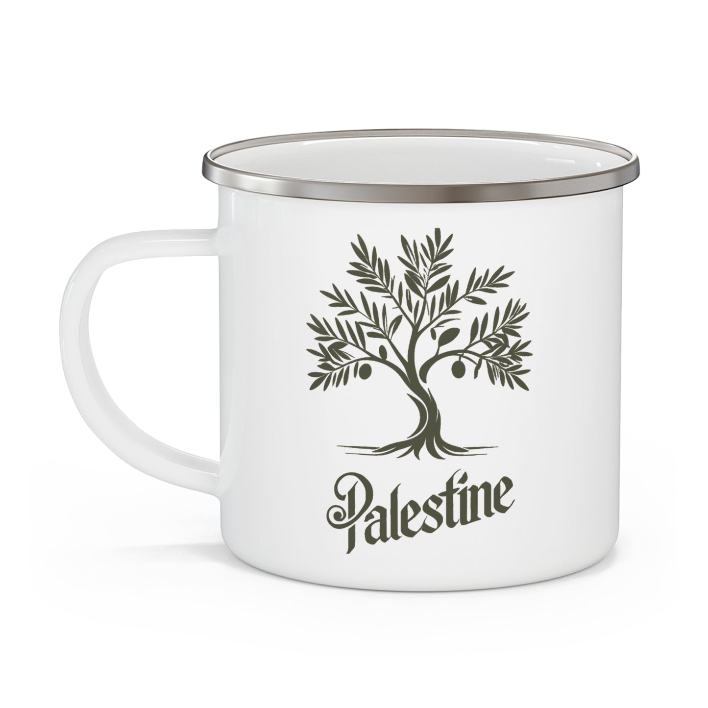 Palestine Olive Tree Enamel Mug