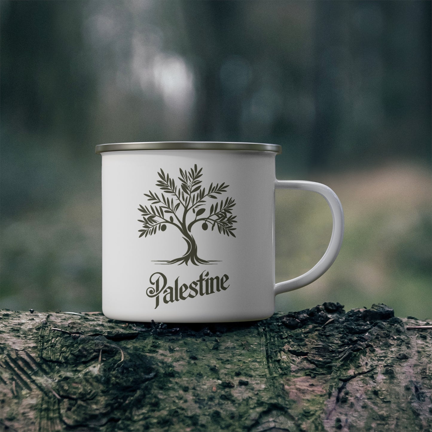 Palestine Olive Tree Enamel Mug