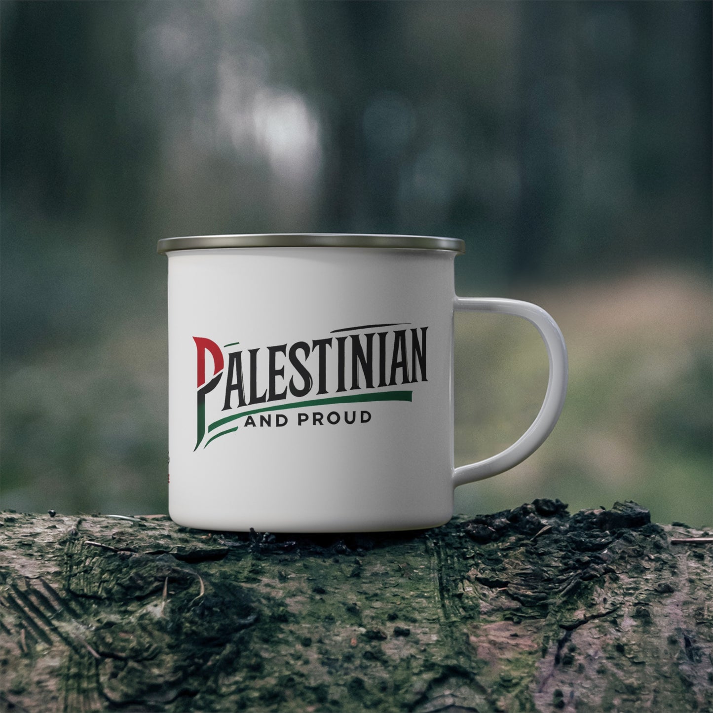 "Palestinian and Proud" Enamel Camping Mug