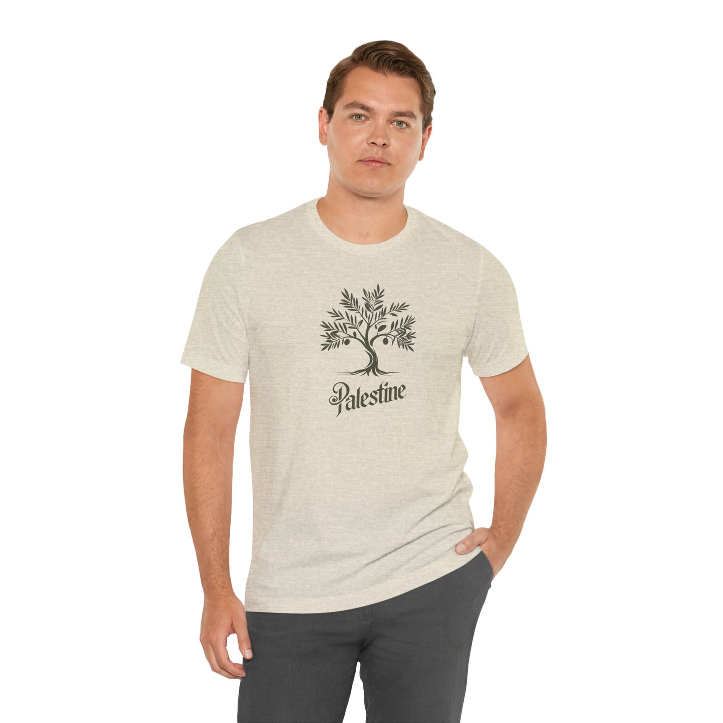 Palestine Green Olive Tree Unisex Jersey Short Sleeve Tee