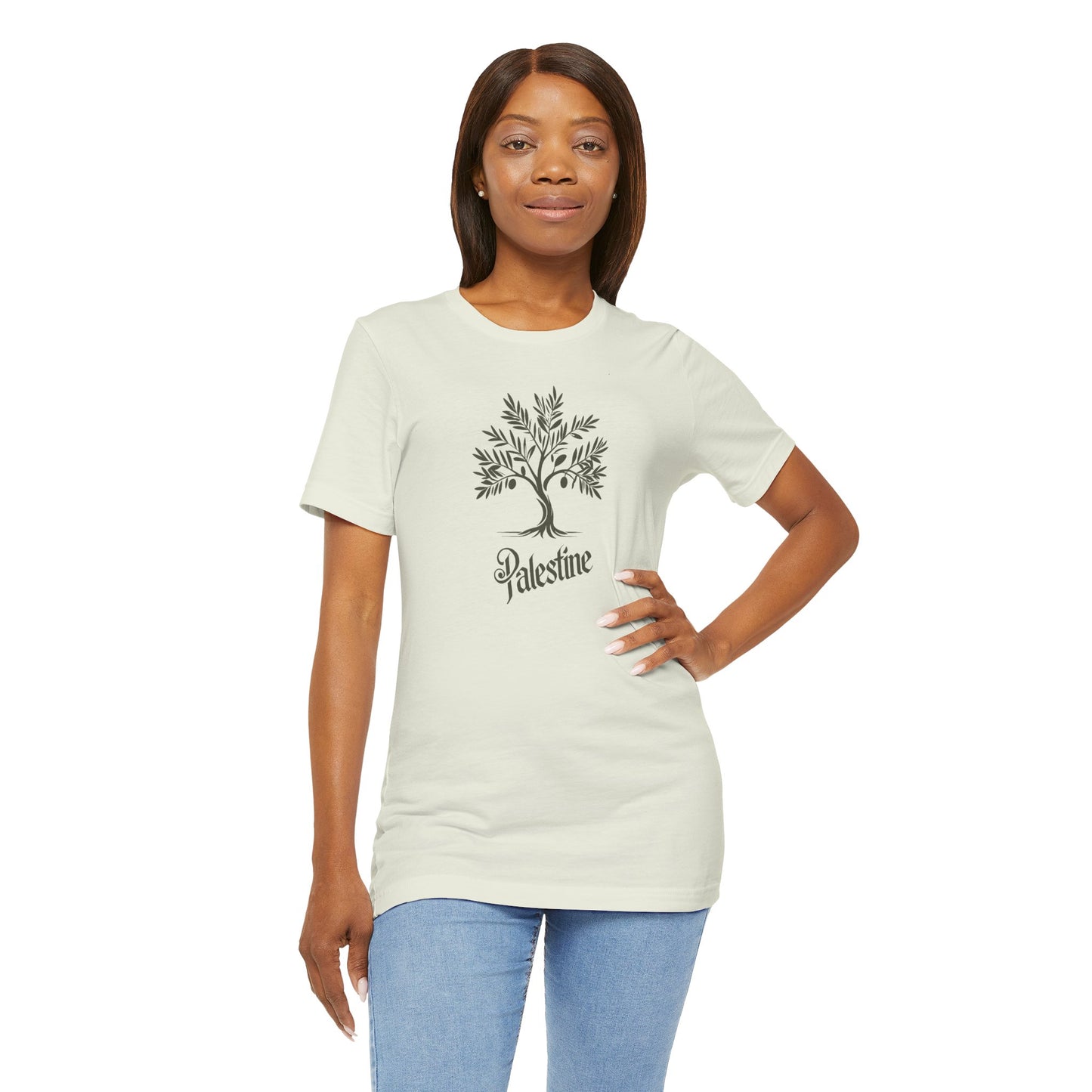 Palestine Green Olive Tree Unisex Jersey Short Sleeve Tee