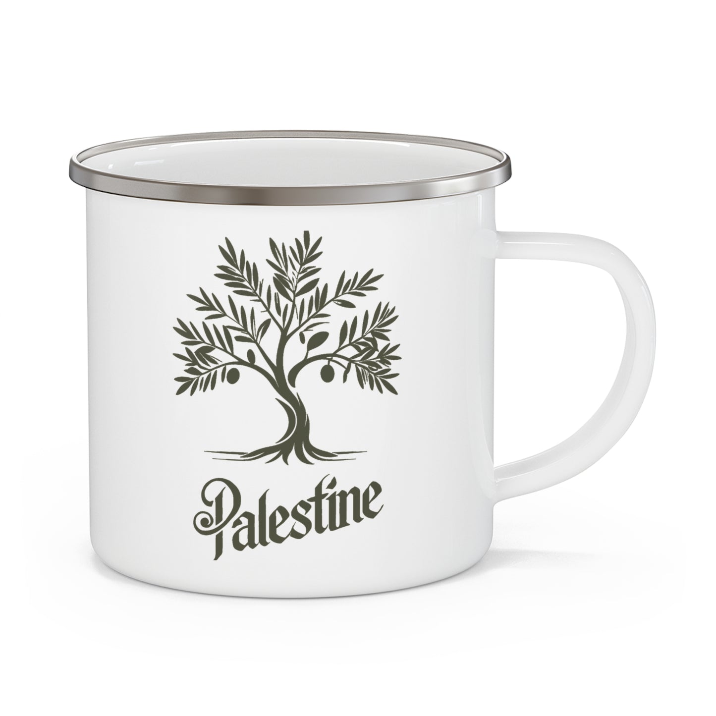 Palestine Olive Tree Enamel Mug