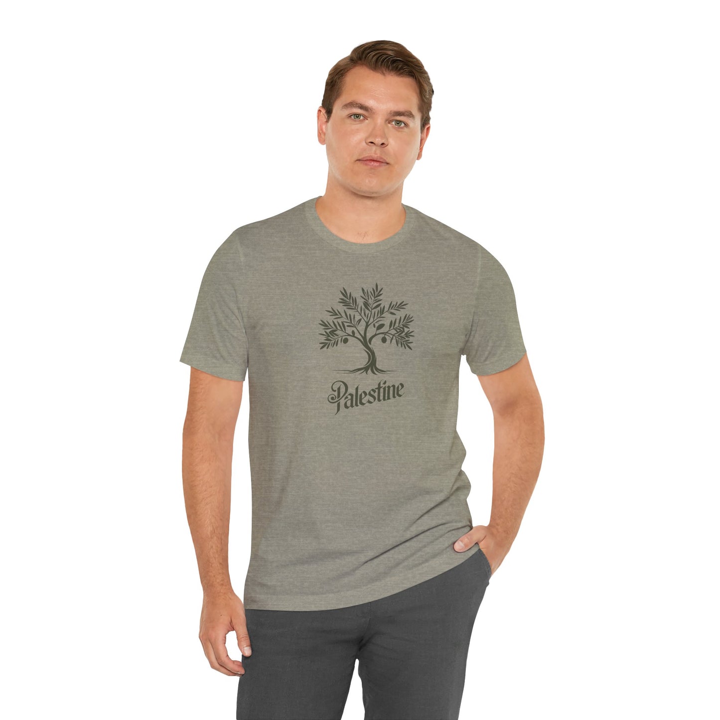 Palestine Green Olive Tree Unisex Jersey Short Sleeve Tee