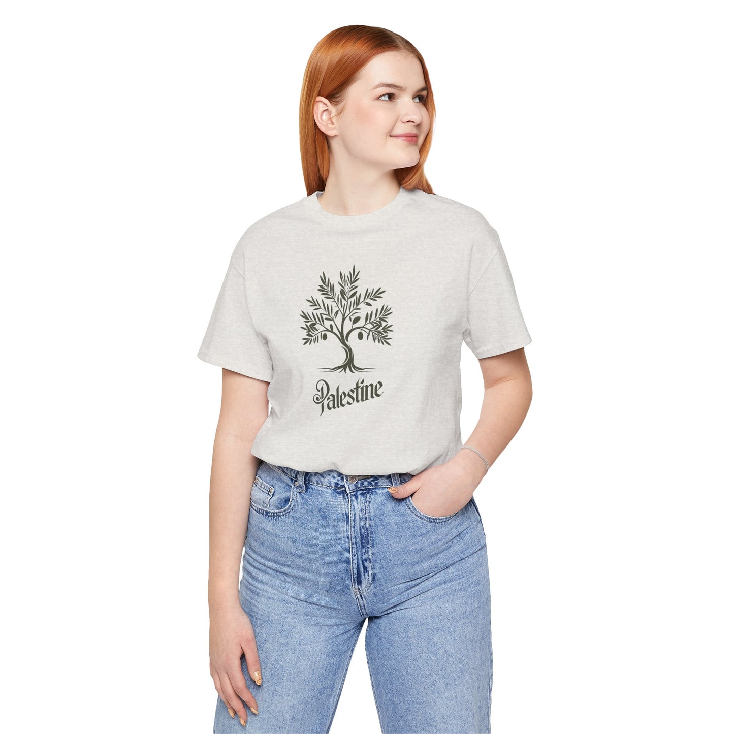 Palestine Green Olive Tree Unisex Jersey Short Sleeve Tee